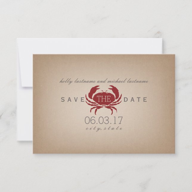 Carte Stock Inspiré Crabe Mariage Enregistrer La D (Devant)