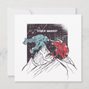 Carte Stock Market Bull et Bear Grey Card