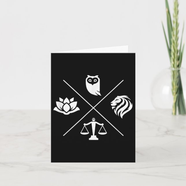 Carte Stoic Virtues Wisdom Temperance Justice Courage (Devant)