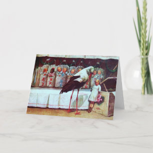 Carte STORK BABY SHOWER Nouveau bébé Neutre