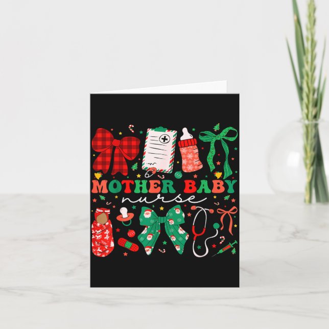 Carte Stpartum Xmas Coquette Mother Baby Nurse Christmas (Devant)