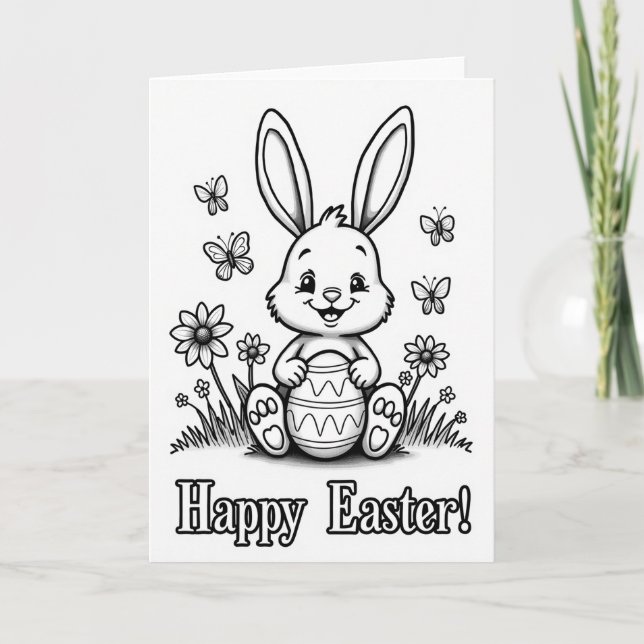 Carte Striped Ovoid Bunny Joy Card (Devant)