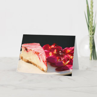 Carte Strwberry Cheesecake And Orchids Greeting Card