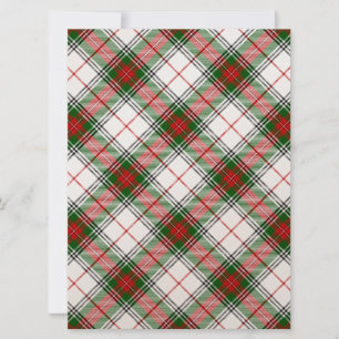 Carte Stuart / Stewart tartan blanc rouge vert plaid