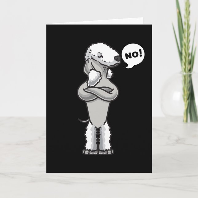 Carte Stubborn Bedlington terrier Dog funny (Devant)