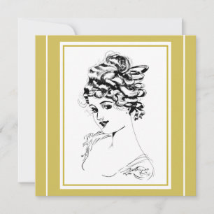 Carte Style Art Nouveau Portrait Lady 1917 Hi-Def Print