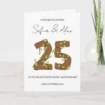 Style bois 25e anniversaire mariage salutation