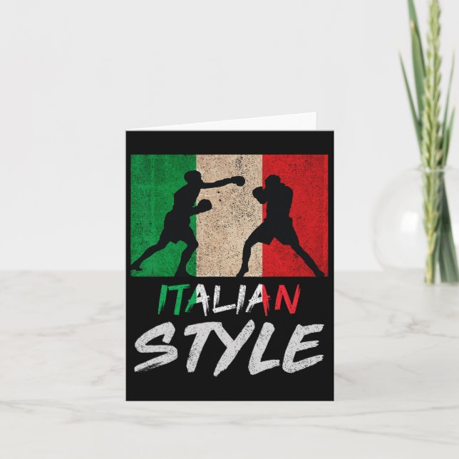 Carte Style Boxe Italienne Pride Boxe Mens Boys (Devant)