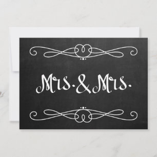 Carte Style Chalkboard "Mme et Mme" SIGNE MARIAGE