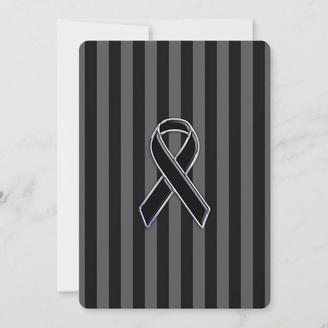 Carte Style Chrome Noir de la sensibilisation au ruban (Devant)