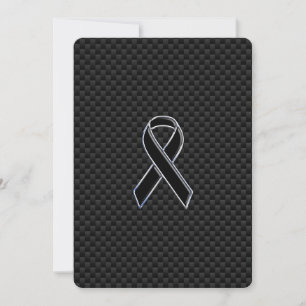 Carte Style Chrome Noir Sensibilisation au ruban Carbone