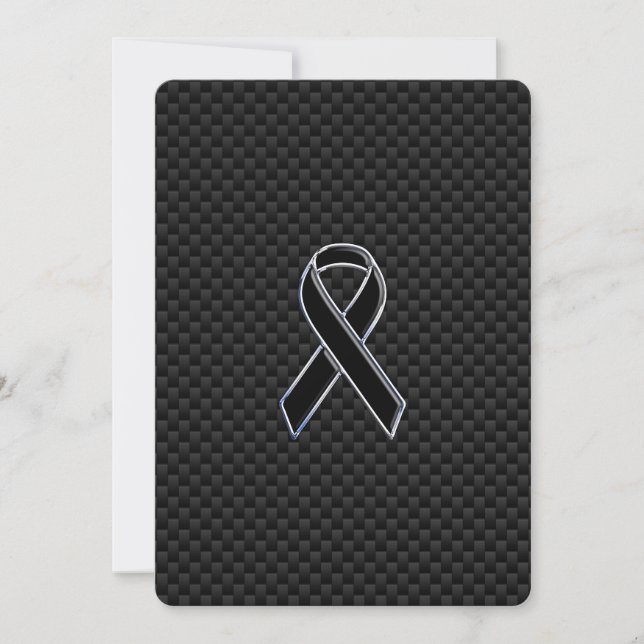 Carte Style Chrome Noir Sensibilisation au ruban Carbone (Devant)