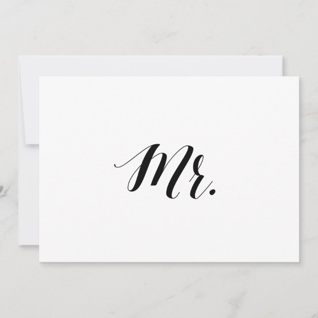 Carte Style de calligraphie "M." Signature du fauteuil m (Devant)