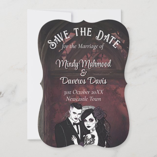 Carte Style gothique Mariage Stationery Gothique foncé R (Devant)