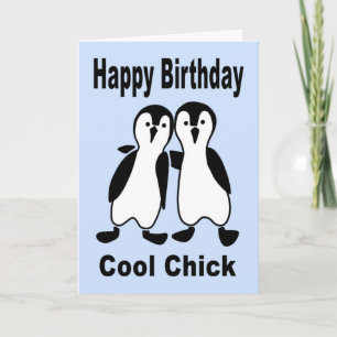Carte Style Graphique Anniversaire Cute Comical Penguin 