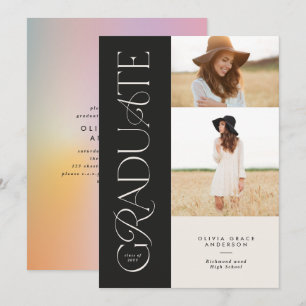 Carte Style moderne aura rose coloré typographie multi p