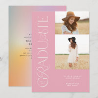 Style moderne aura rose coloré typographie multi p