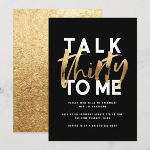 Carte Style moderne élégante typographie girly or 30ème 