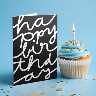 Carte Style noir blanc affaires heureux anniversaire