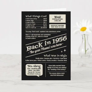 Carte Style Rétro, Retour en 1956, Faits Amusants 70e An