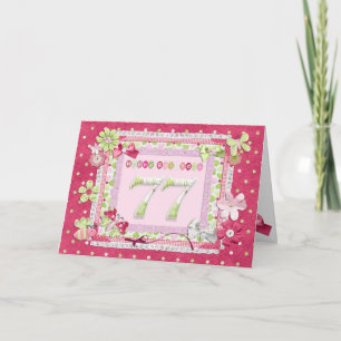 Carte style scrapbooking pour 77e anniversaire