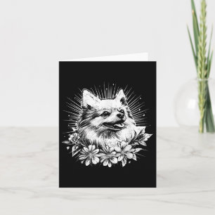 Carte Style tatouage rétro Amoureux des chiens poméranie