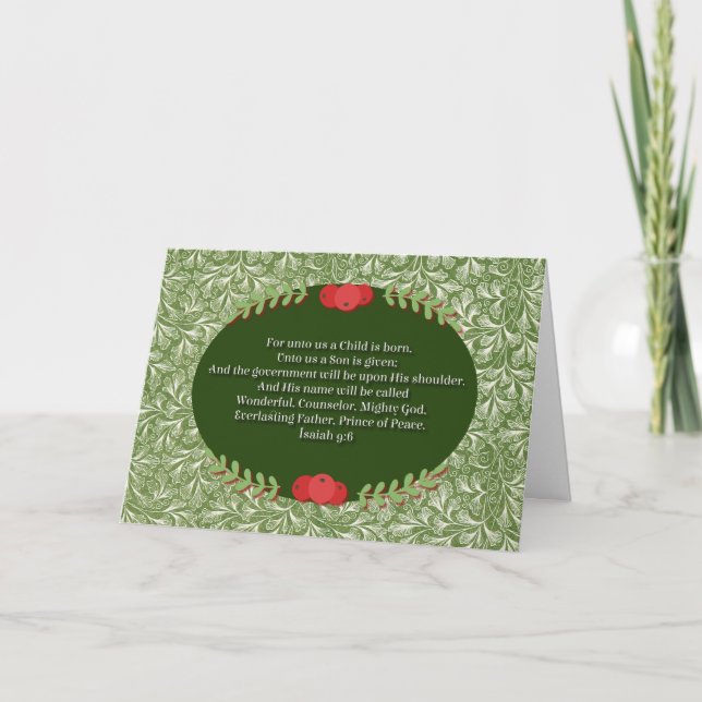Carte Style vintage Bible Verset Noël (Devant)