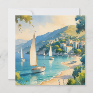 Carte Style vintage Côte d'Azur Voyage en France