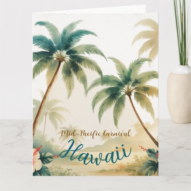 Carte Style Vintage Hawaïen Voyage Honolulu (Devant)