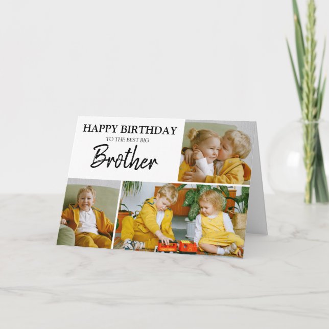 Carte Stylish 3 Photo Collage Birthday (Devant)