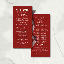 Carte Stylish Contemporary Pink and Red Ceremony Program