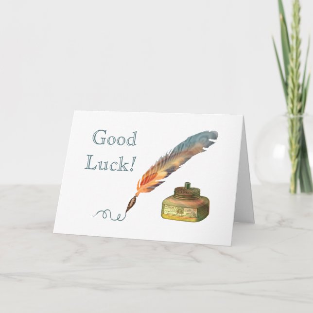 Carte Stylo de plume Bonne chance (Devant)
