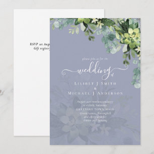 Carte Sublime Dusty Bleu VERT MARIAGE Eucalyptus
