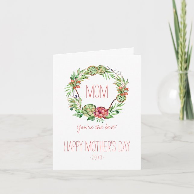 Carte Succès floral vintage | Fête des mères (Devant)