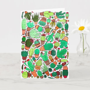 Carte Succulent Cactus Pots Plante Vert Cactus Jardin