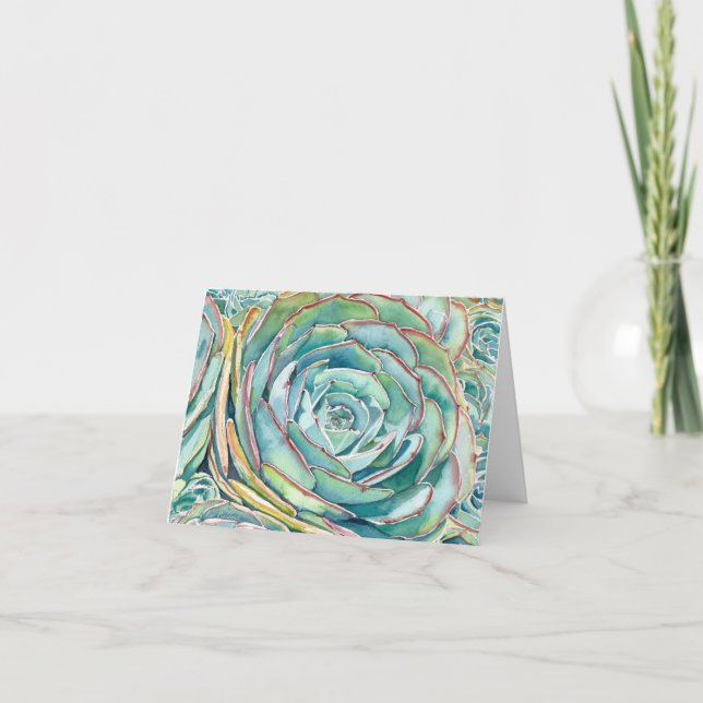 Carte Succulent Echeveria imbricata greeting card (Devant)