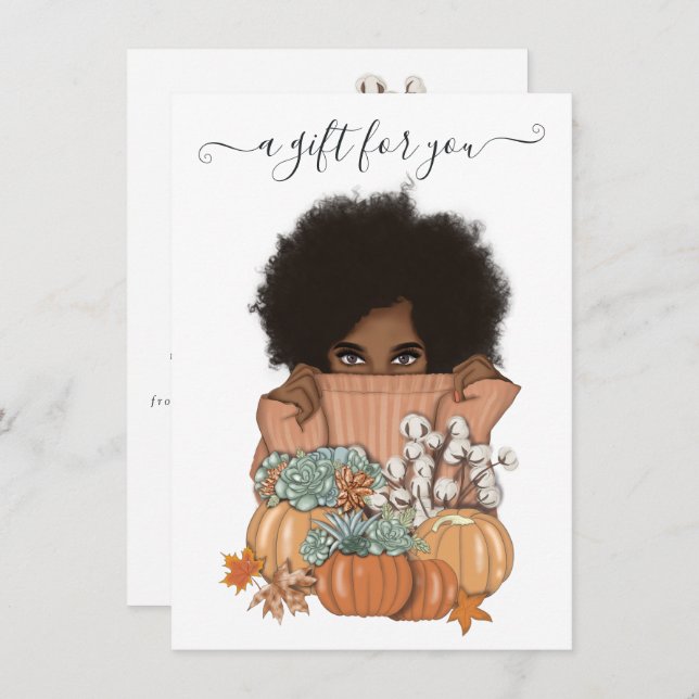 Carte Succulents citrouilles Afro-Américains (Devant / Derrière)