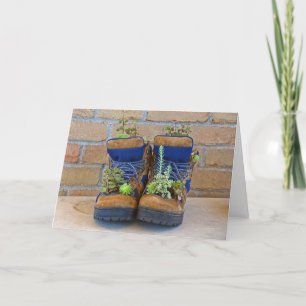 Carte Succulents dans les bottes d'anniversaire