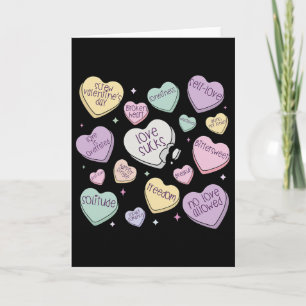 Carte Sucette Rétro Anti-Saint-Valentin Cœur Amour Vinta