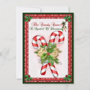 Carte Sucre de canne Symbole De Noël Salutation