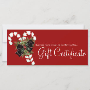 Carte Sucres de canne de certificat-cadeau & Bow rouge f