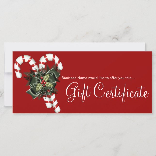 Carte Sucres de canne de certificat-cadeau et cabot vert (Devant)