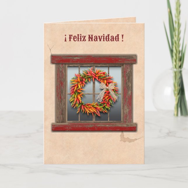 Carte Sud-Ouest Chili Wreath Russe Red Window Holiday (Devant)