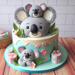 CARTE SUEET KOALA THÈME ANNIVERSAIRE DE ENFANT CAKE