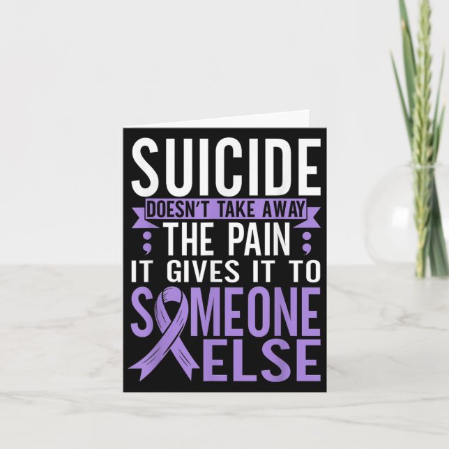 Carte Suicide Awareness Suicide Prevention Suprt Survivo (Devant)