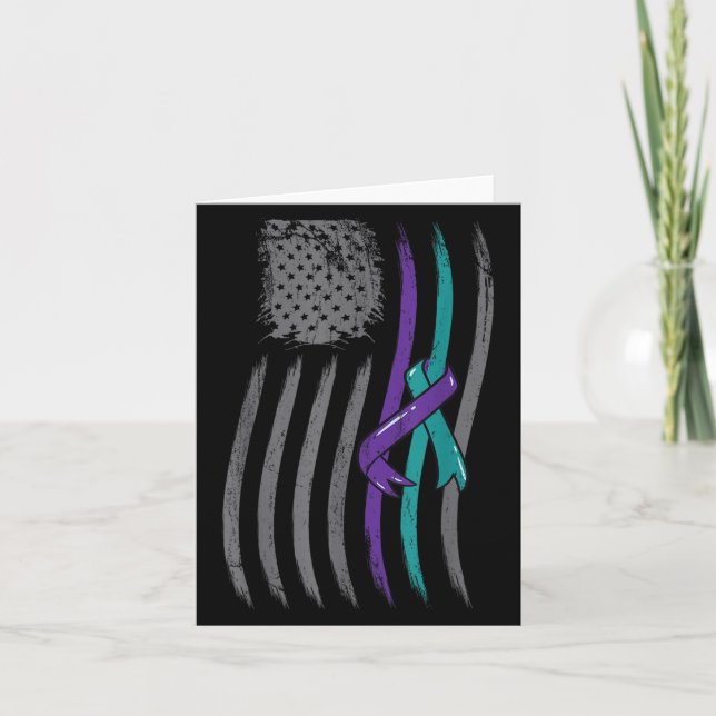 Carte Suicide Prevention American Flag Purple Awareness  (Devant)