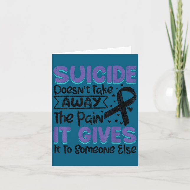 Carte Suicide Prevention Awareness Teal &amp; Purple Rib (Devant)
