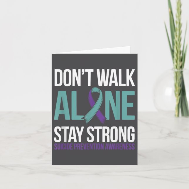 Carte Suicide Prevention Teal Purple Ribbon Suprt  (Devant)