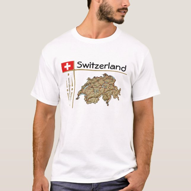 Carte Suisse + Drapeau + Titre T-shirt (Devant)