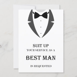 Carte Suit Be My Best Man Proposition Card